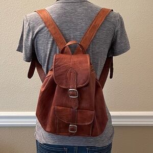 Hand Crafted Leather Backpack Purse